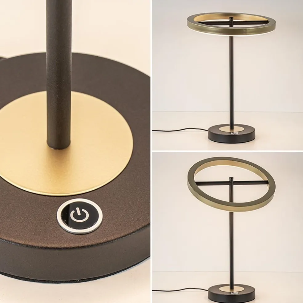 Moderne LED tafellamp zwart/goud dimbaar