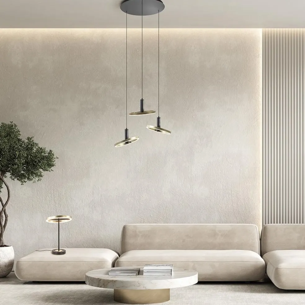 Moderne LED tafellamp zwart/goud dimbaar