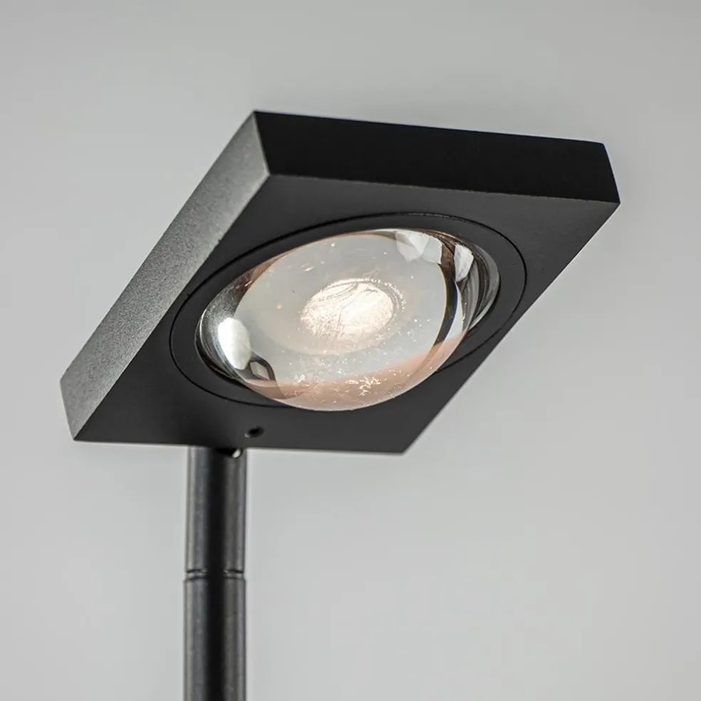 Moderne LED vloerlamp lens zwart verstelbaar