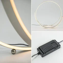 Moderne LED vloerlamp nikkel dimbaar