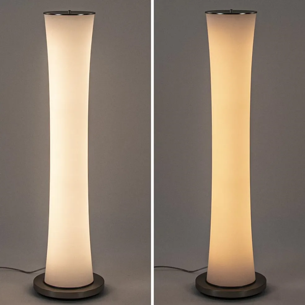 Moderne LED vloerlamp opaal glas met dim to warm