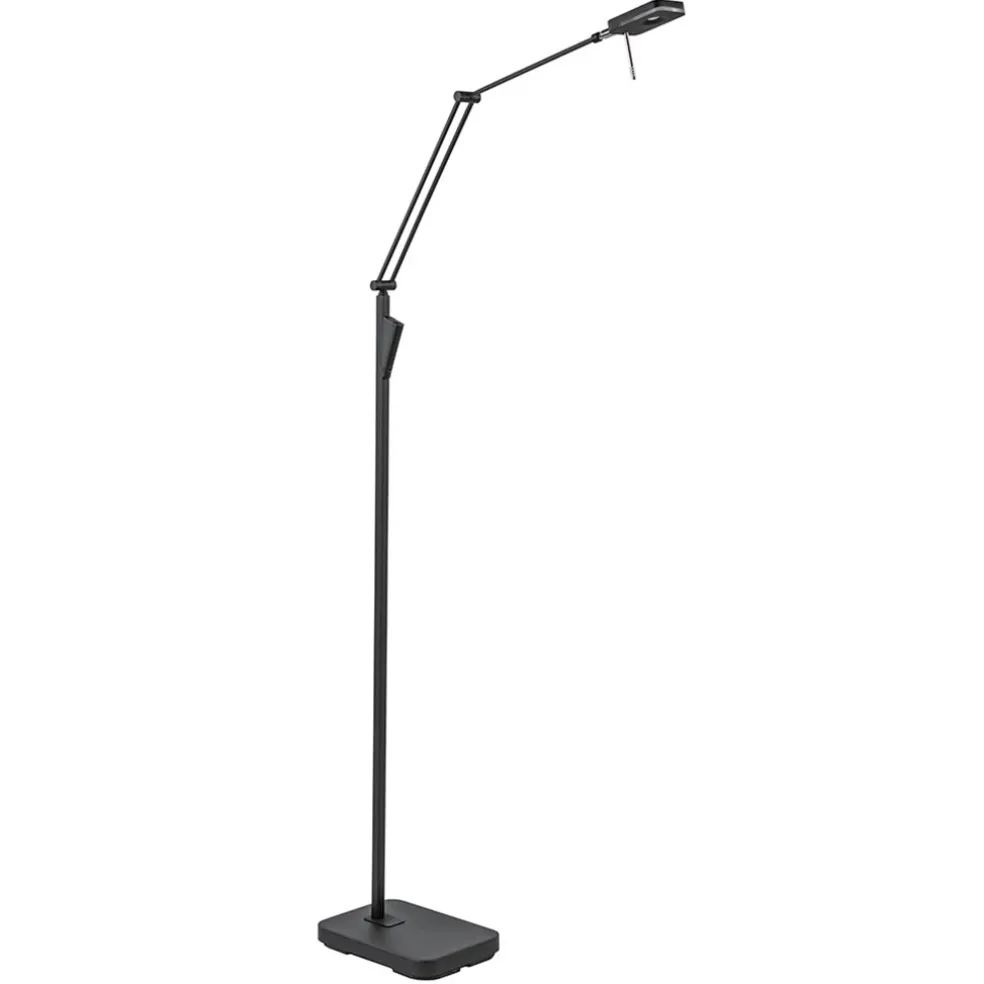 Moderne LED vloerlamp zwart met verstelbare arm