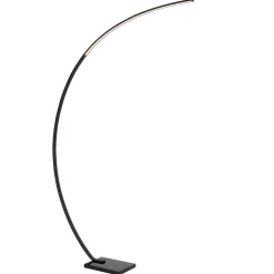 Moderne LED vloerlamp zwart met zwart marmer