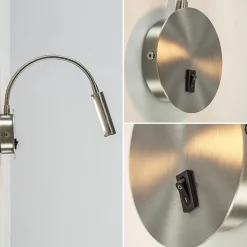 Moderne LED wandlamp nikkel met flexibele arm