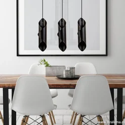 Moderne 3-lichts hanglamp zwart metaal