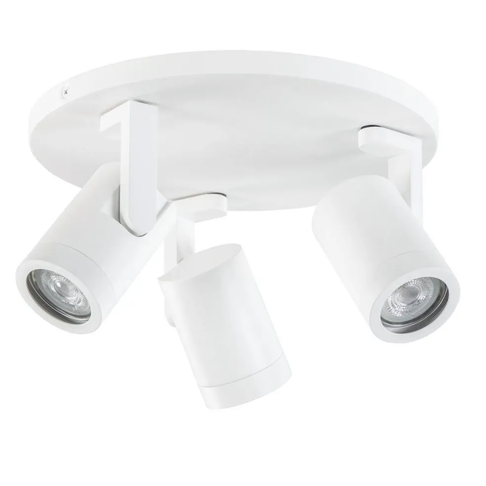 Moderne 3-lichts plafondspot wit metaal