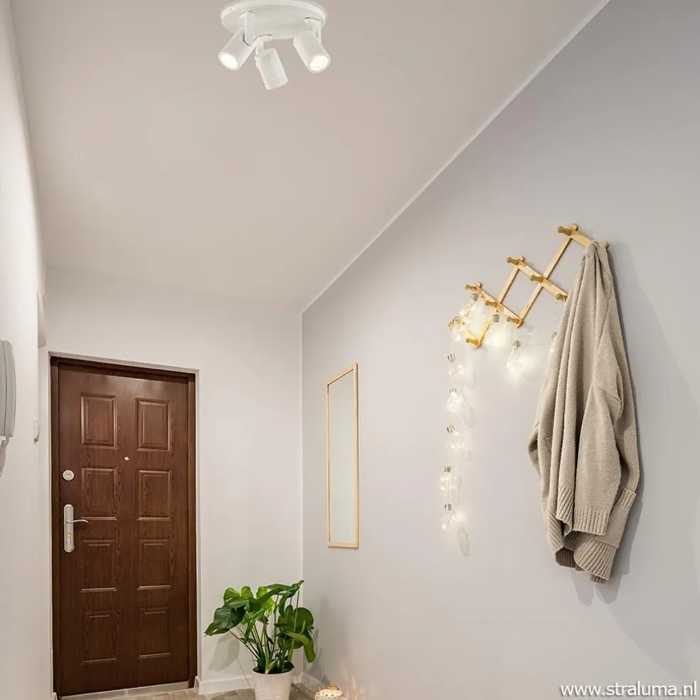 Moderne 3-lichts plafondspot wit metaal