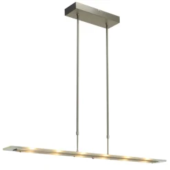 Moderne nikkel LED hanglamp met helder glas dimbaar