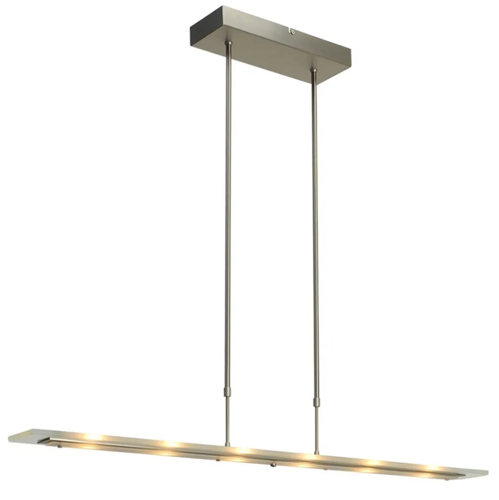 Moderne nikkel LED hanglamp met helder glas dimbaar