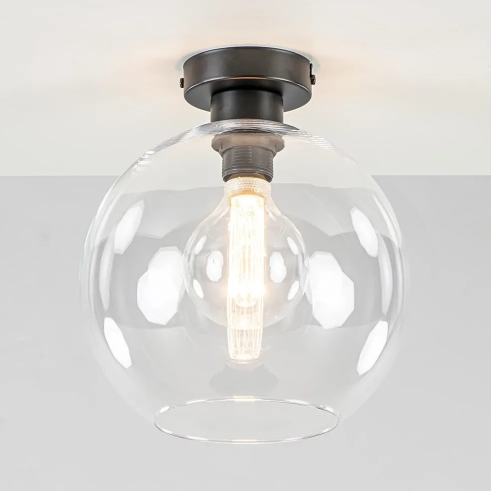 Moderne plafondlamp globe helder glas