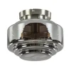 Moderne plafondlamp nikkel met smokey glas