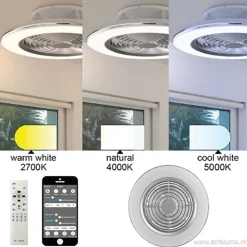 Moderne plafondventilator wit incl. LED