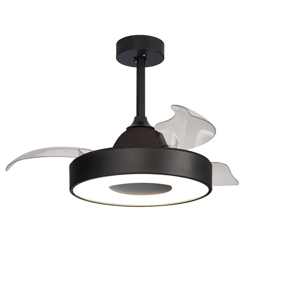 Moderne plafondventilator zwart met dimbaar LED