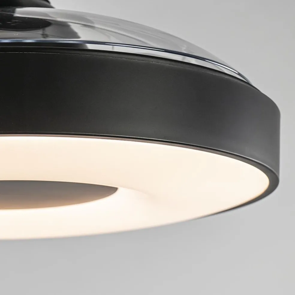 Moderne plafondventilator zwart met dimbaar LED