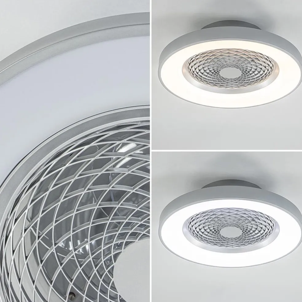 Moderne plafondventilator grijs met geintegreerd LED