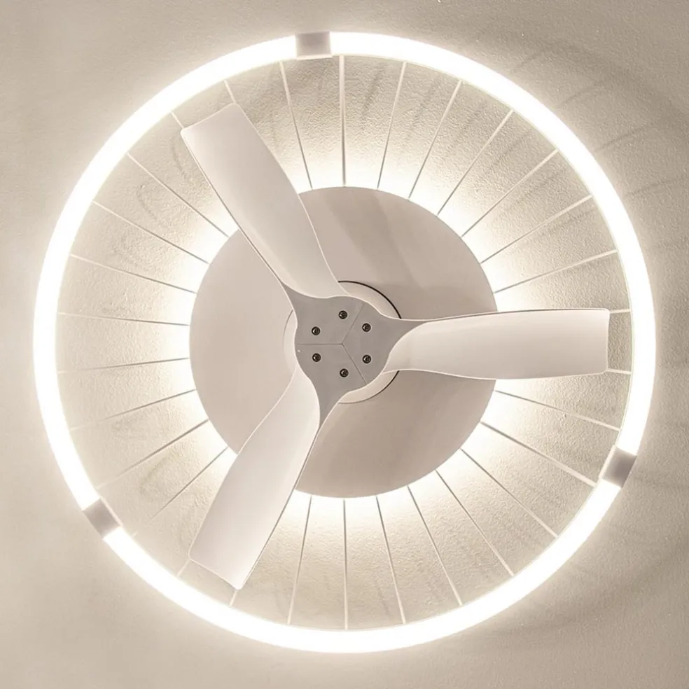 Moderne plafondventilator wit inclusief LED verlichting