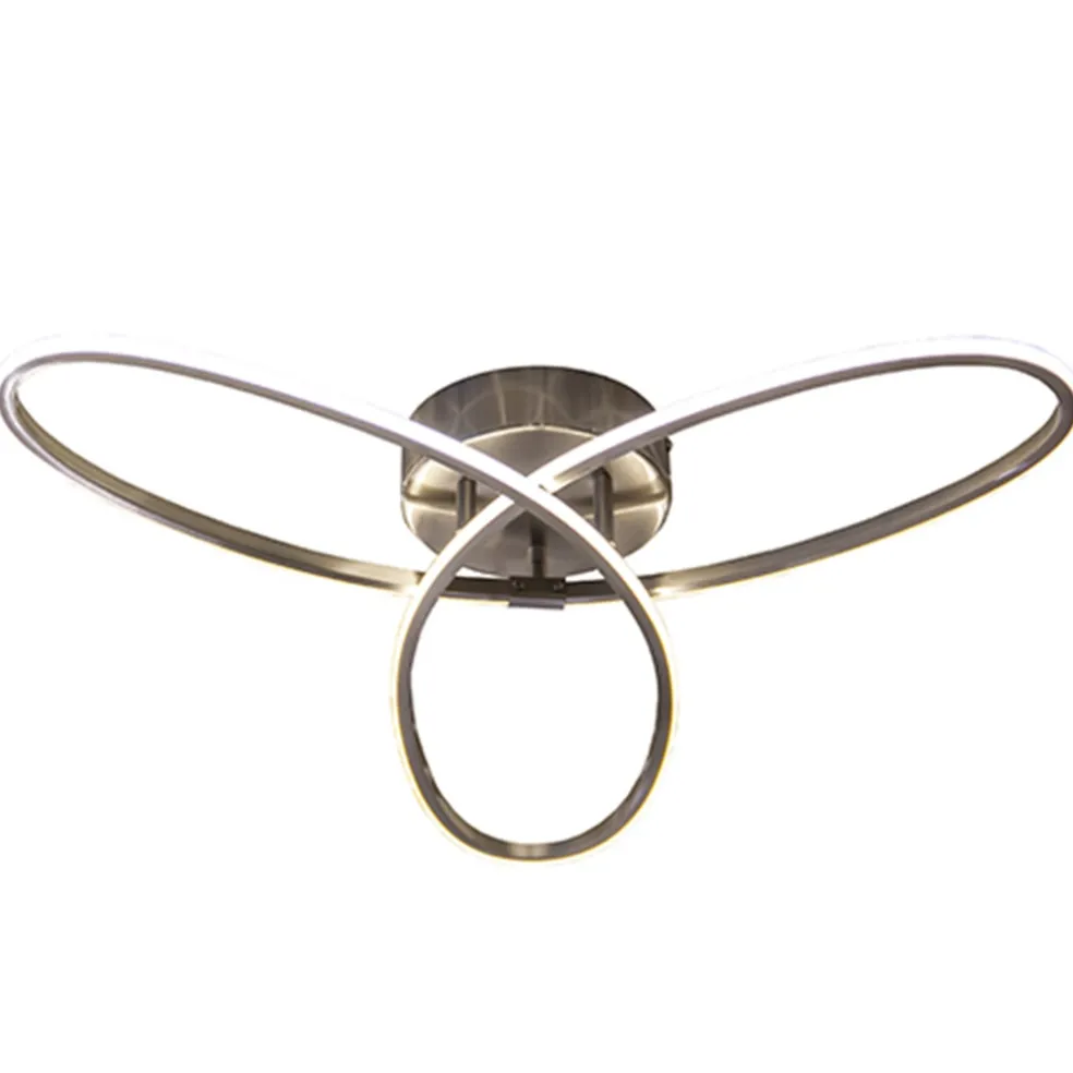 Moderne plafonnière nikkel met LED