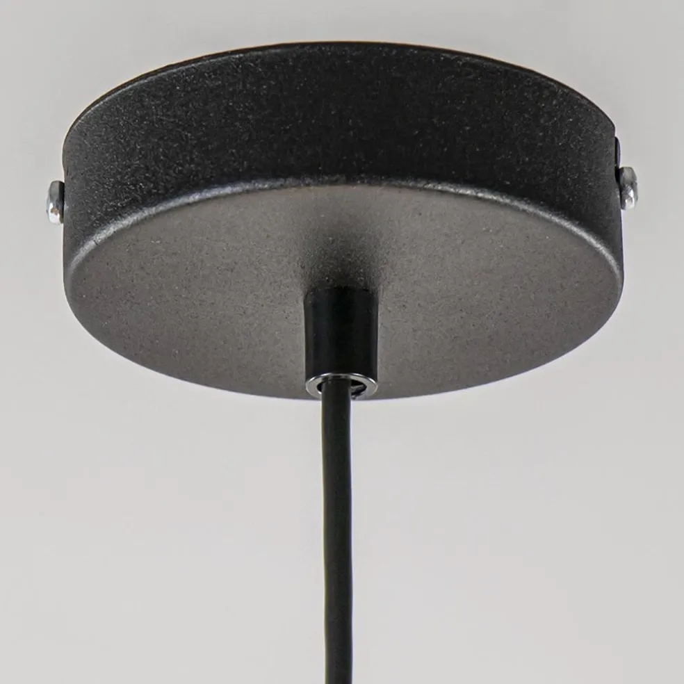 Moderne retro hanglamp zwart met witte bollen