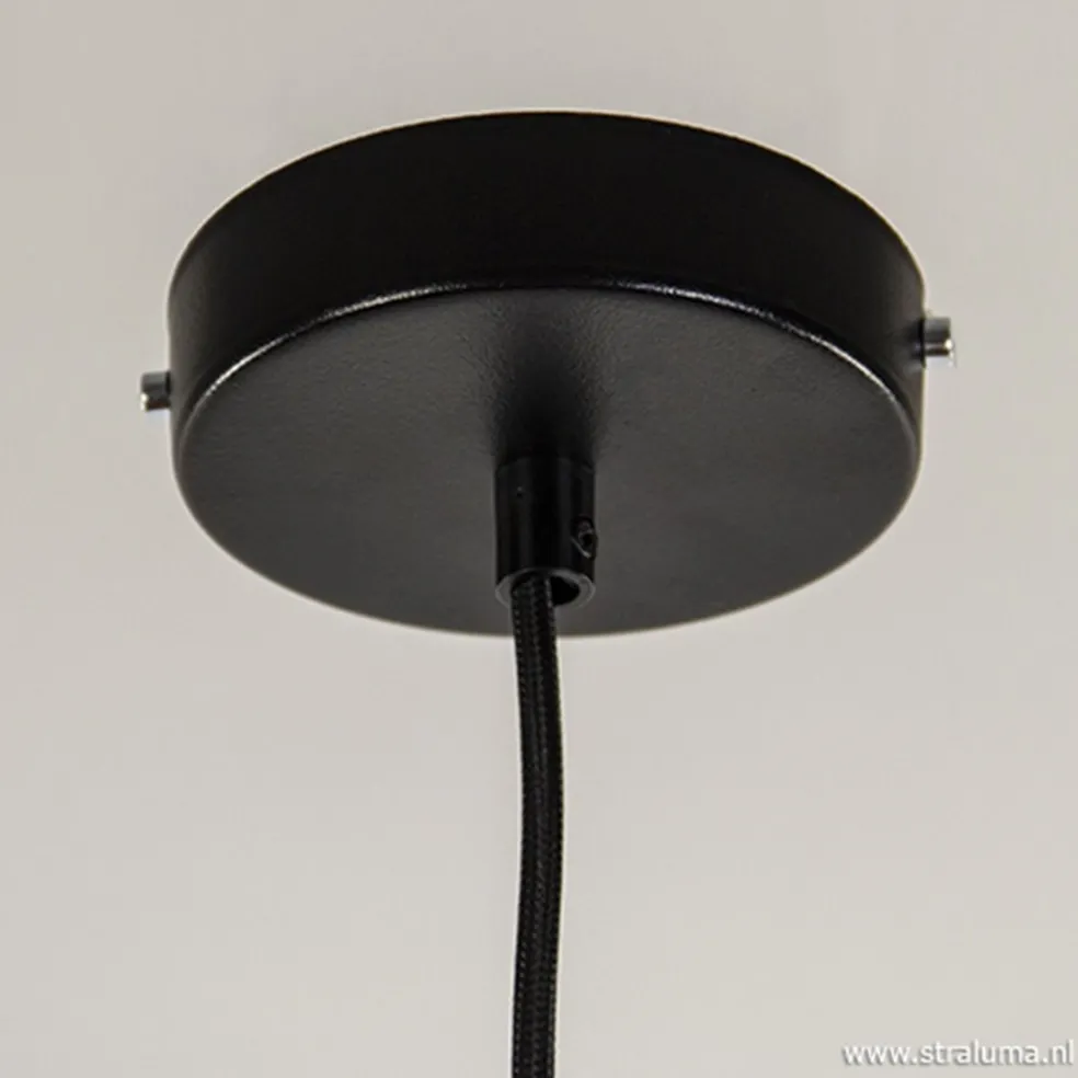 Moderne ronde hanglamp zwart metaal