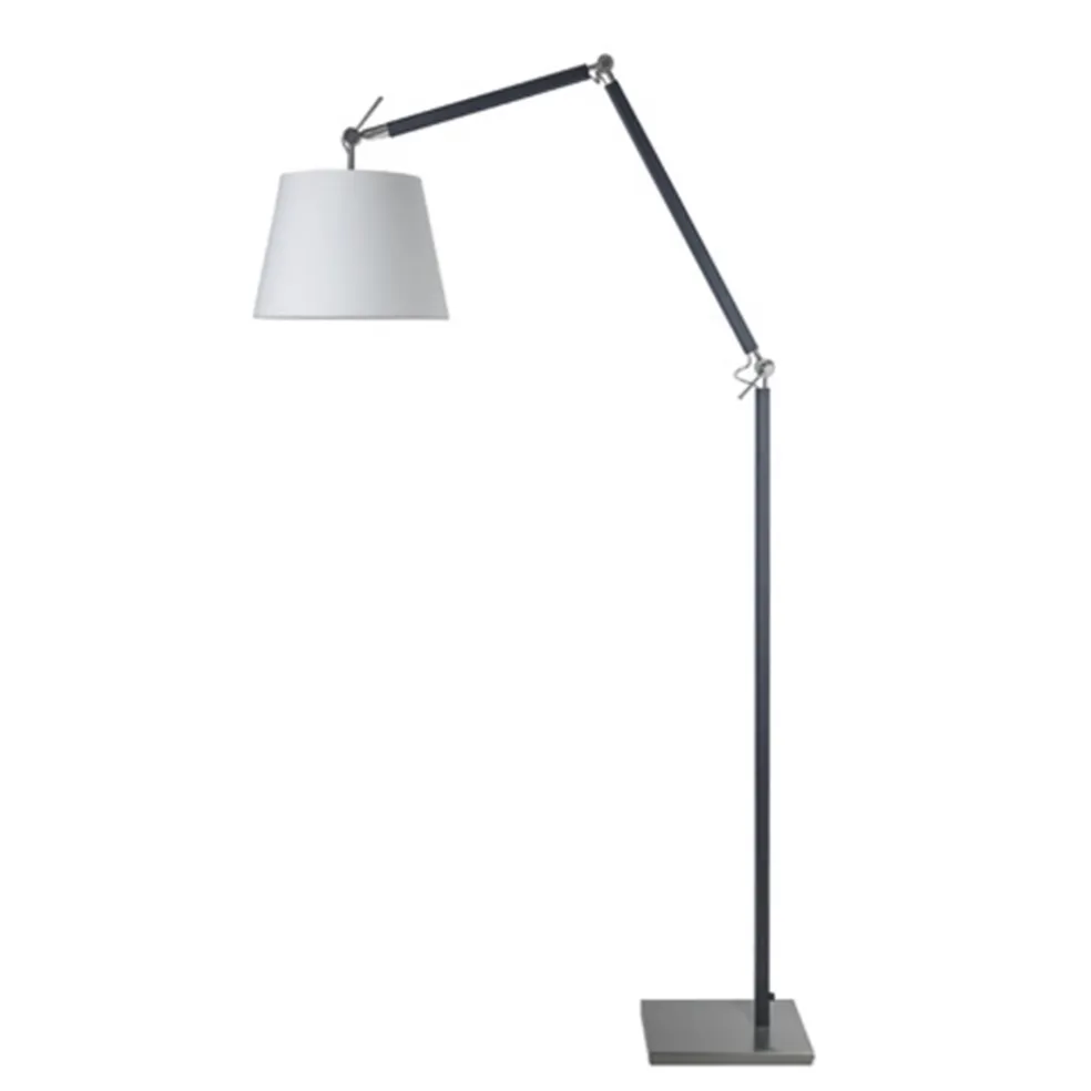 Moderne staande lamp staal met zwart