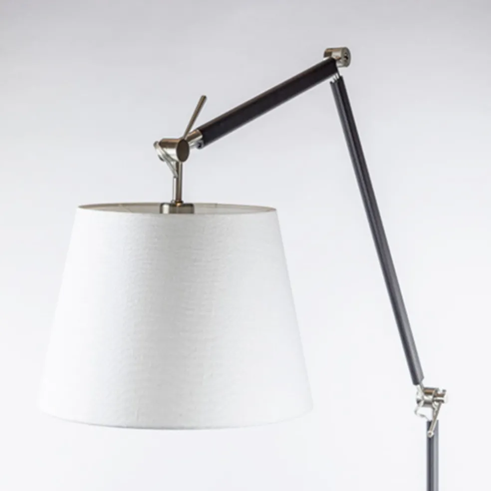 Moderne staande lamp staal met zwart