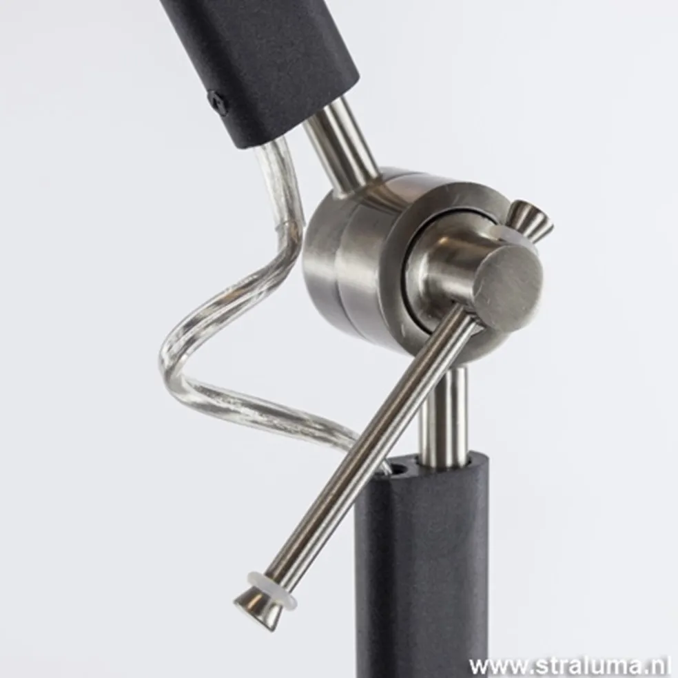 Moderne staande lamp staal met zwart