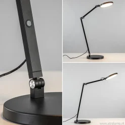 Moderne tafel/bureaulamp zwart met dimbaar LED