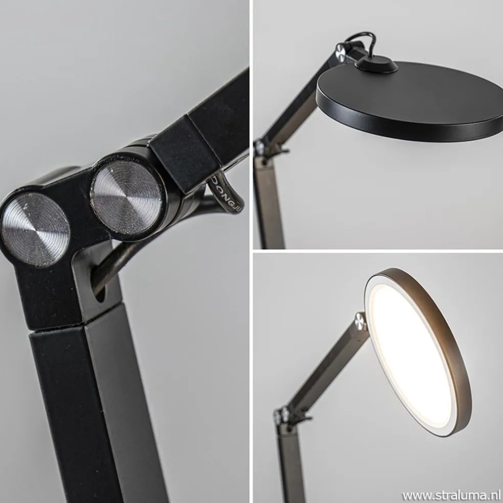 Moderne tafel/bureaulamp zwart met dimbaar LED