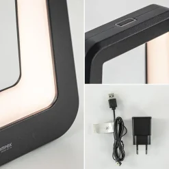 Moderne tafellamp batterij zwart oplaadbaar IP65