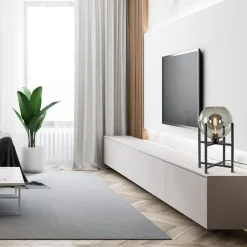 Moderne tafellamp frame met smoke glazen bol