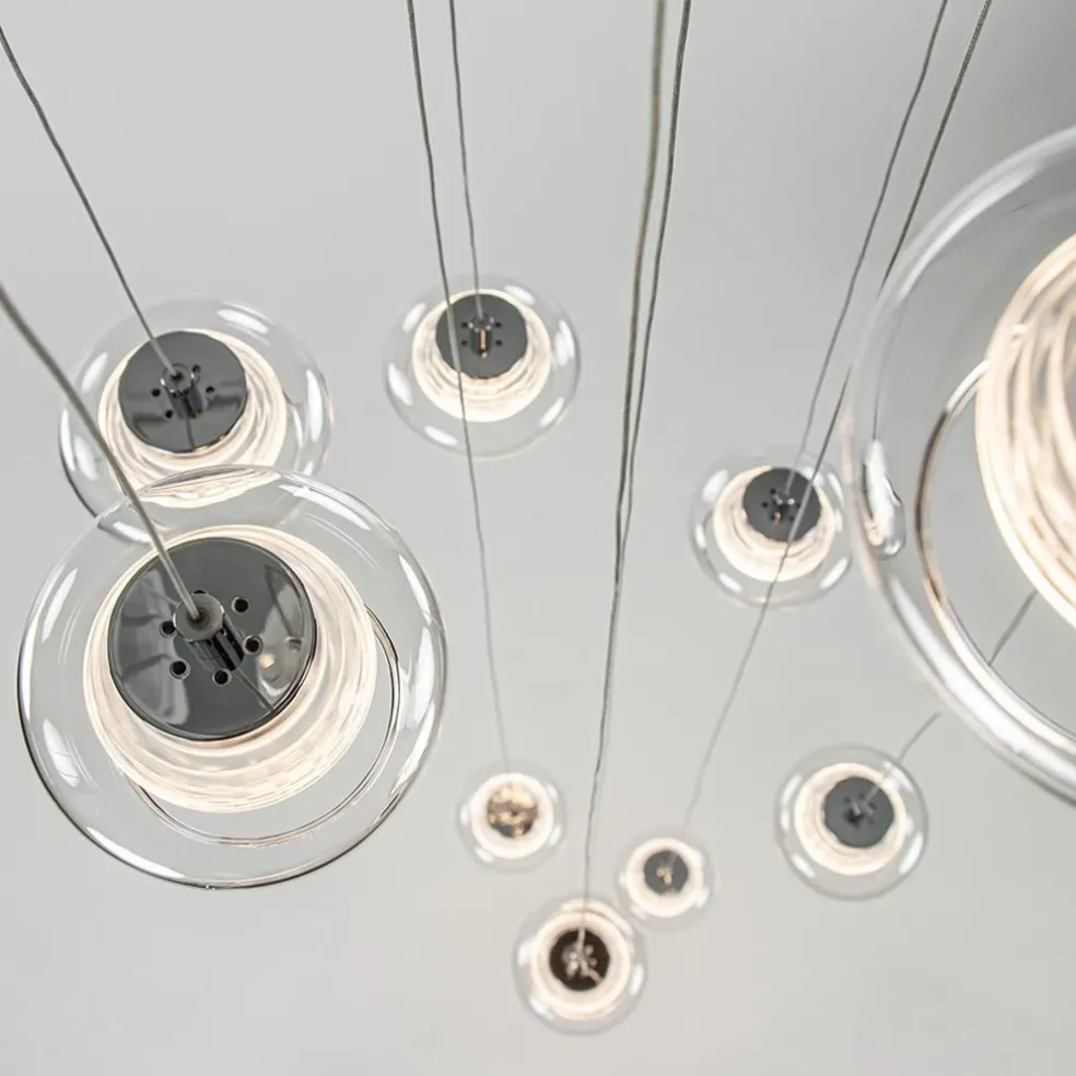 Moderne videlamp chroom met helder glas incl LED