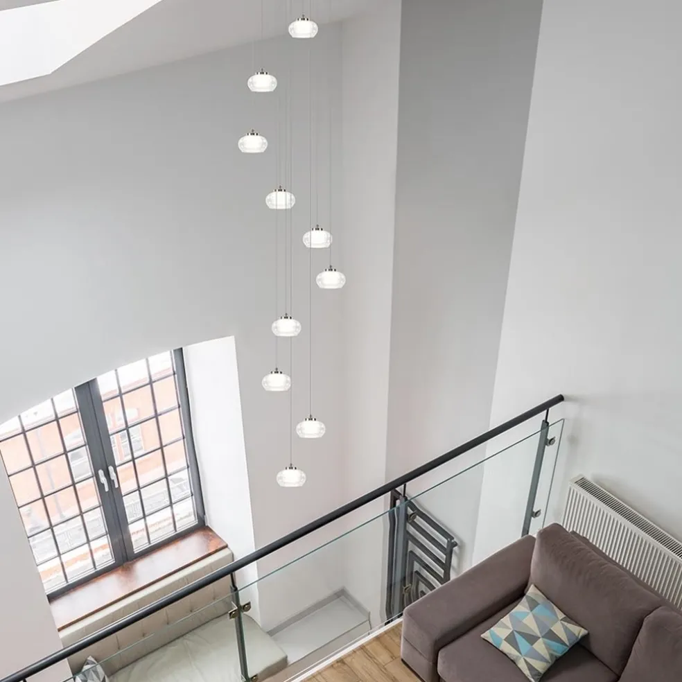 Moderne videlamp chroom met helder glas incl LED