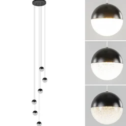 Moderne videlamp zwart met dimbaar LED 6-lichts