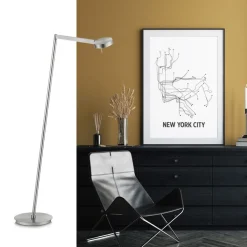 Moderne vloerlamp LED met touchdimmer - Nikkel