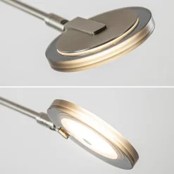 Moderne vloerlamp uplighter staal met smoke glas