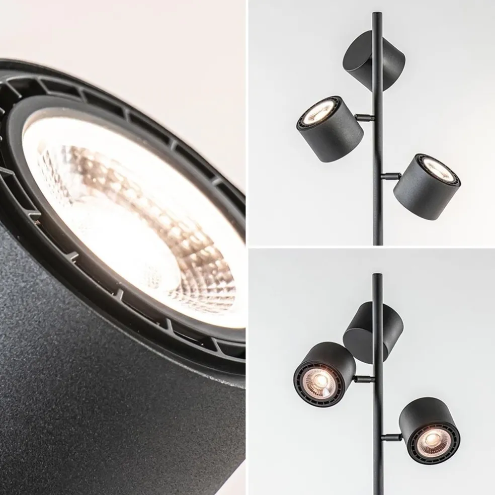 Moderne vloerlamp zwart met verstelbare LED spots
