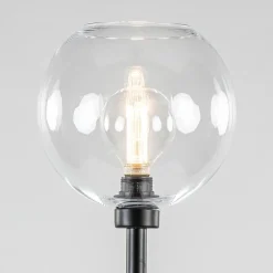 Moderne vloerlamp zwart met helder glazen kap