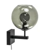 Moderne wandlamp met smoke glazen bol incl. snoer