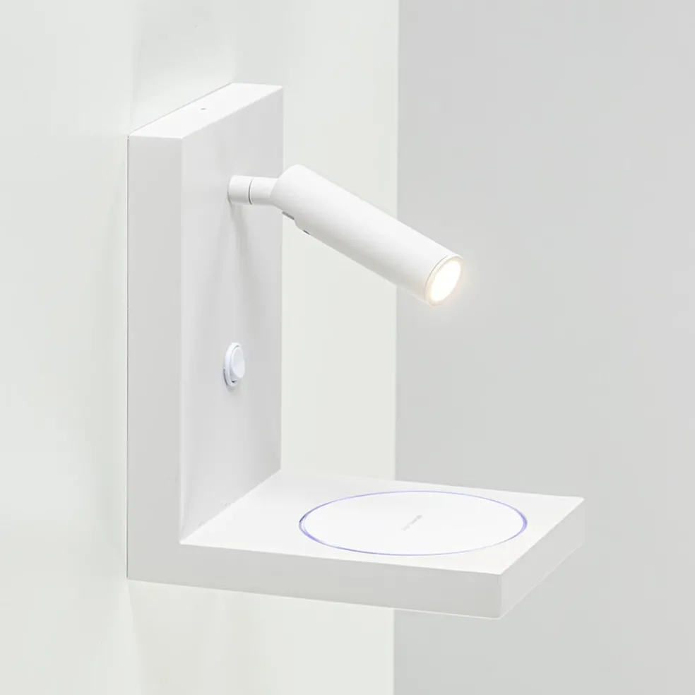 Moderne wandlamp wit inclusief LED en fast charger