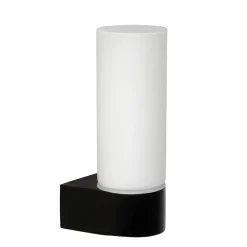 Moderne wandlamp zwart met opaal glas IP44