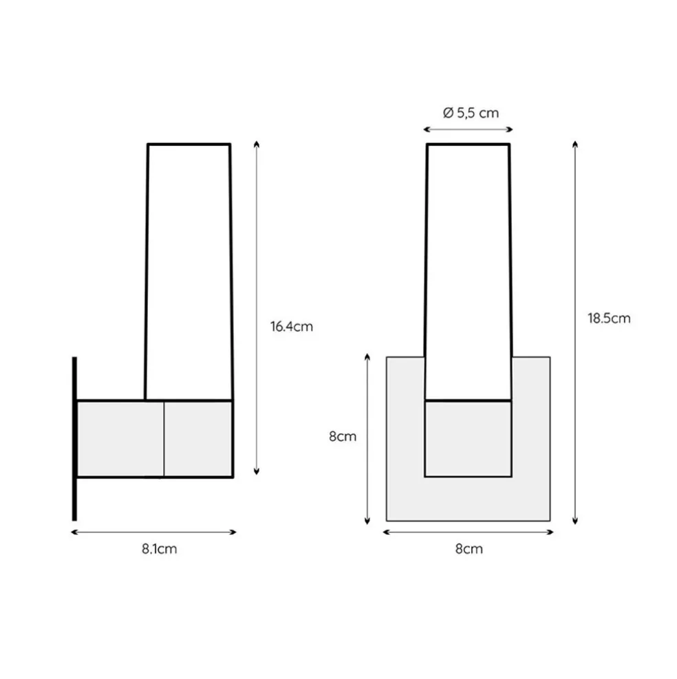 Moderne wandlamp zwart met opaal glas IP44