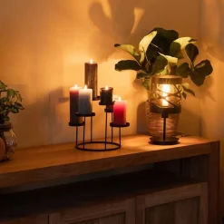 Moderne zwarte tafellamp rond metaal