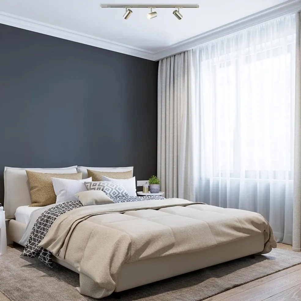 Nikkel railsysteem met spots 1-fase