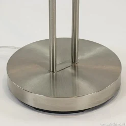 Nikkel vloerlamp met LED uplighter en leeslamp