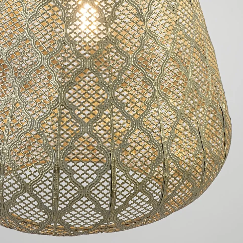 Oosterse hanglamp kegel goud groot