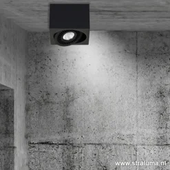 Opbouwspot box zwart 1-lichts led
