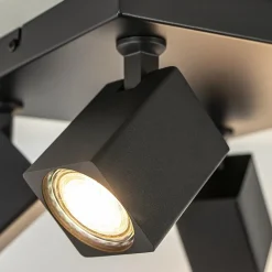 Opbouwspot 4-lichts vierkant zwart verstelbaar