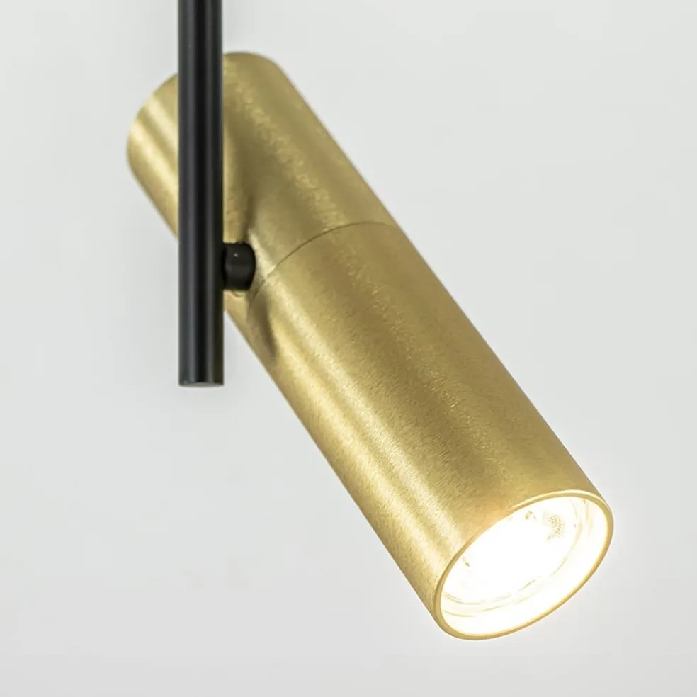 Opbouwspot 1-lichts zwart/brass GU10 mini