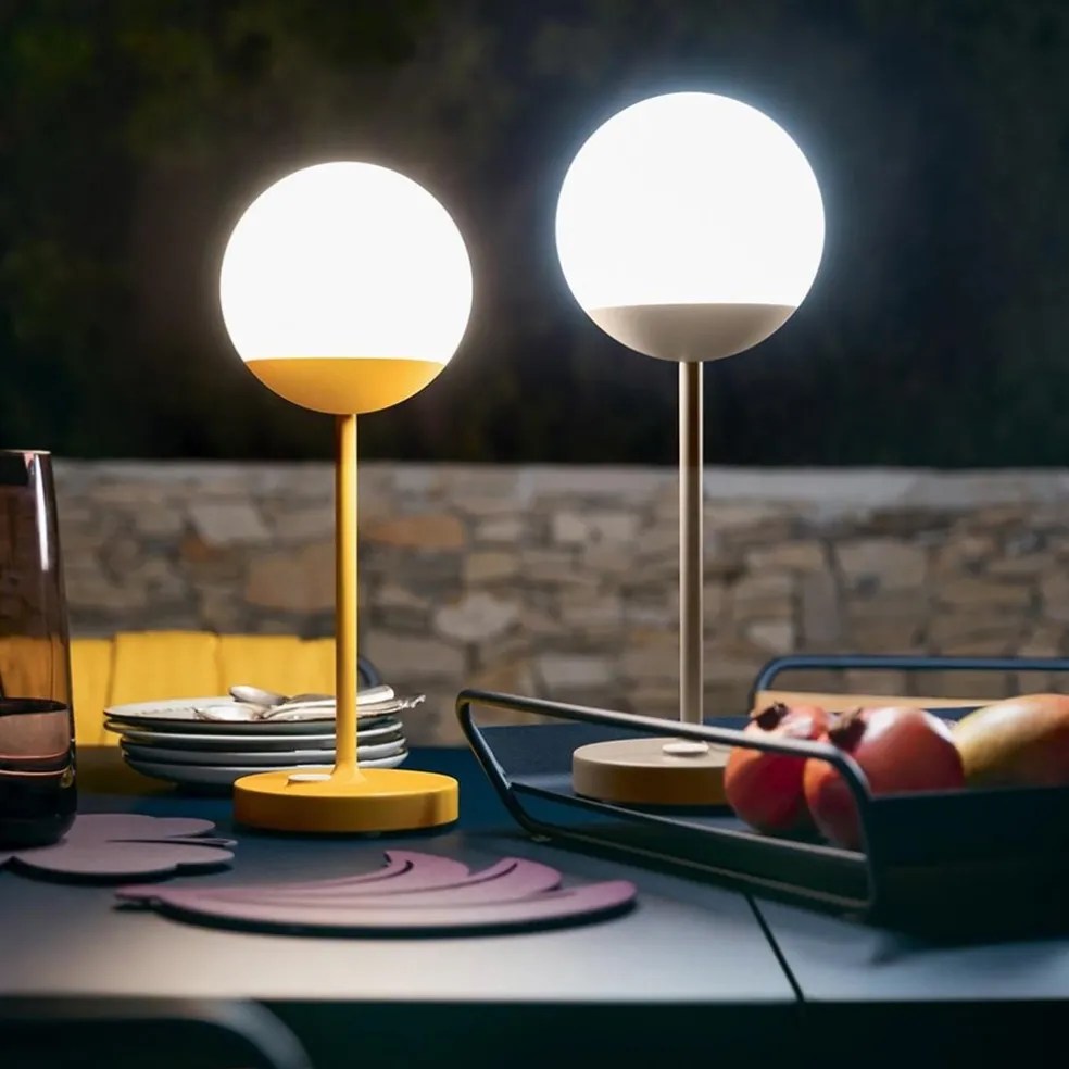 Oplaadbare buitenlamp tafel grijs IP44