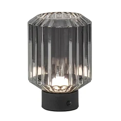 Oplaadbare LED tafellamp op batterij titanium/zwart
